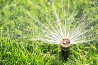 Wide Spray of Lawn Sprinklers